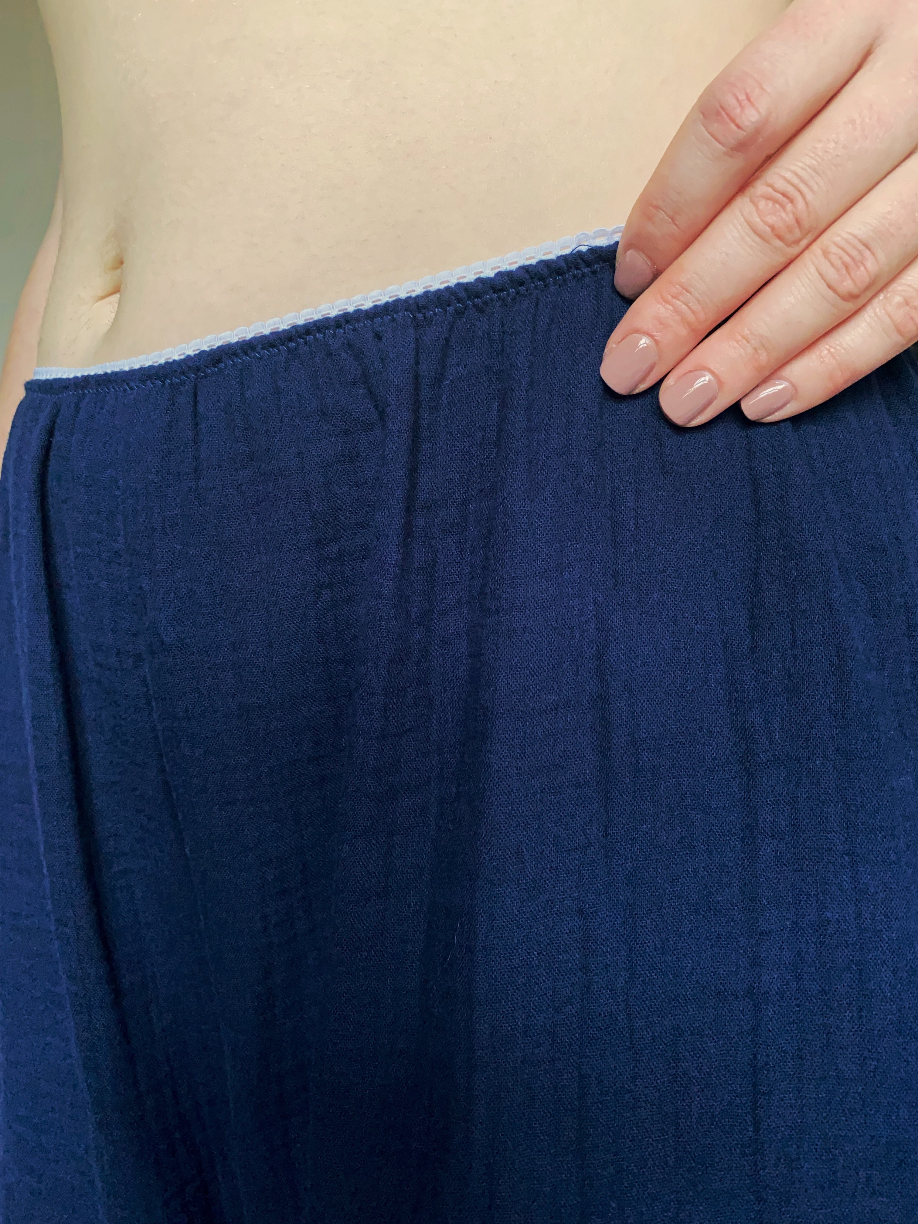 Pantalon fluide double gaze - Bleu